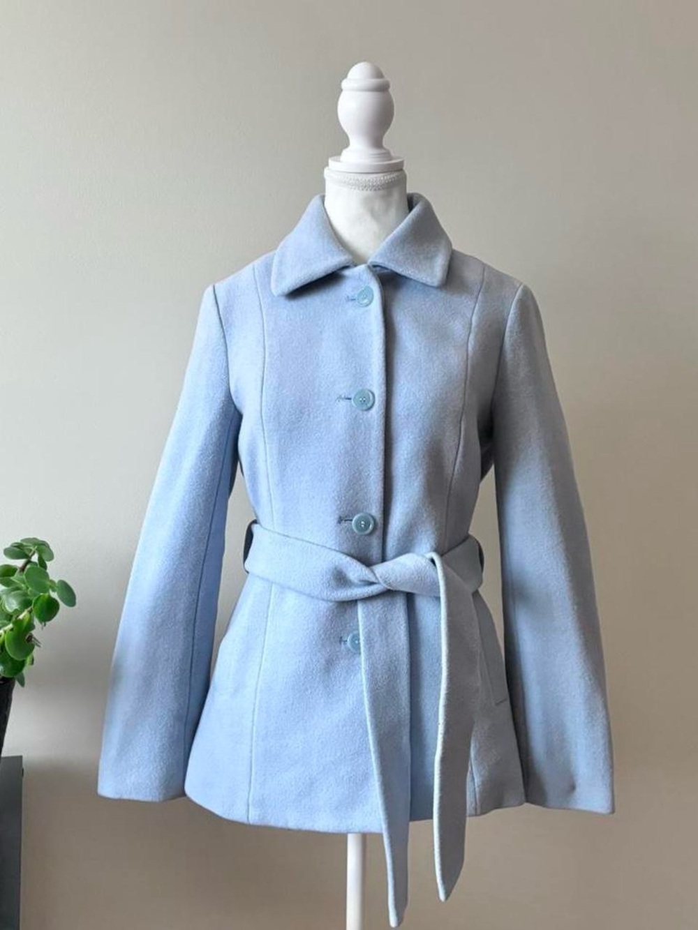 Light Blue Wool Pea Coat